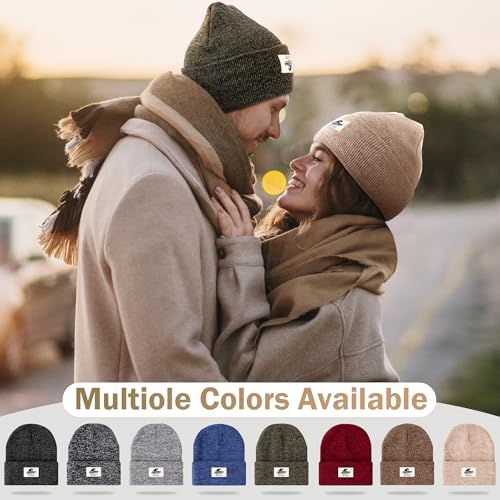 Unisex Winter Beanie Hats - Black, Gray, Navy Mix, Soft & Warm, 3-Pack