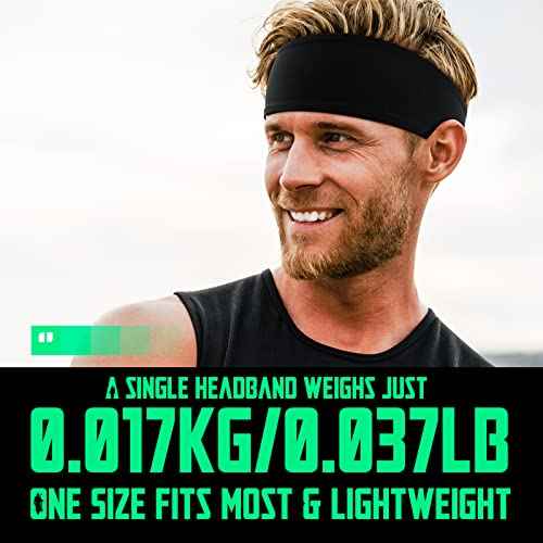 EasYoung Men's Headbands, Sweat Wicking Men's Headbands, Mens Sport Headbands for Running or Fitness, Non-Slip, Breathable