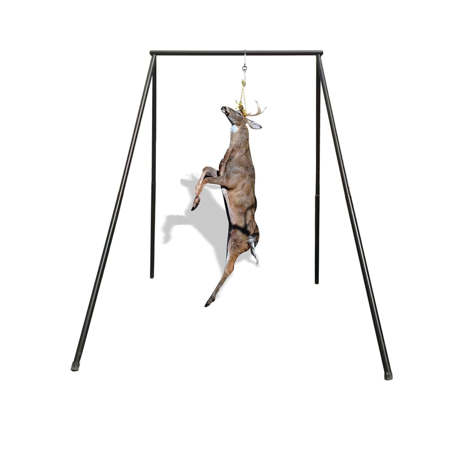 Generic HSW Black Steel Game Hunting Hoist Rack, 500lb Capacity Deer Game Hanger Hoist, Heavy Duty Convenient Freehand Installation Support Stand for Animal Skinning Field Processing (black)