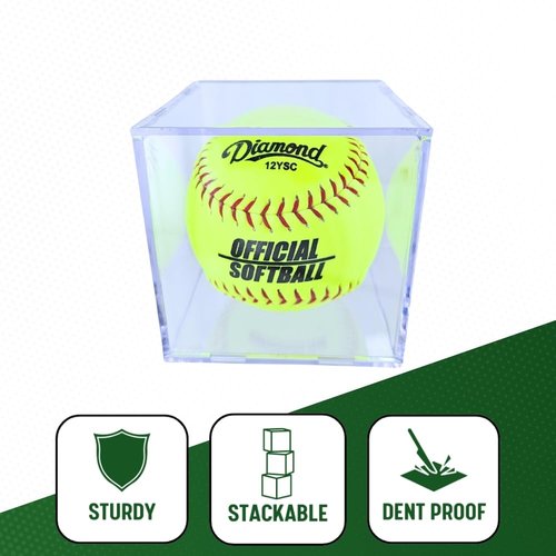 Collectible Supplies Softball Display Case | Acrylic Softball Cube | Clear Viewing Display Case to Protect Your Collection | Protection & Elegant Design Cube Storage (1 Cube)
