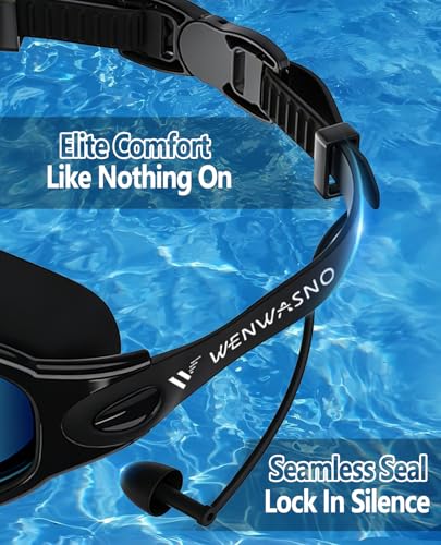 Adult Swim Swim Goggles 2 Pack Anti-Fog Waterproof UV Large Rim - Black Gold & Pink