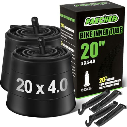 Heavy Duty 20x4.0 Fat Bike Inner Tube Set of 2 with Levers - Schrader Valve