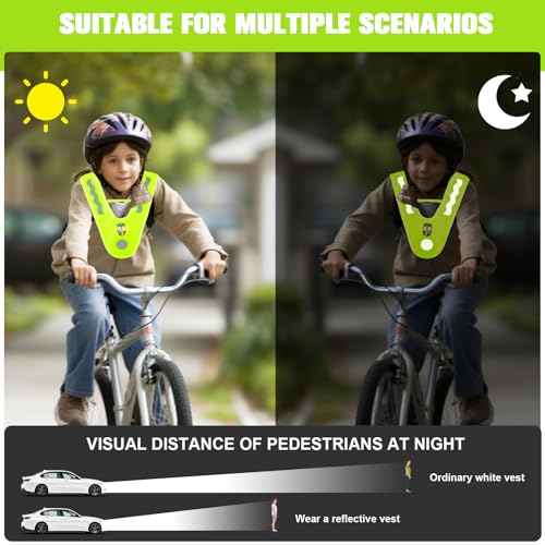 Kids Reflective Vests,High Visibility Child Safety Vests with Reflective Bracelets for Cycling Outdoor