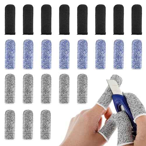 Ouligay 24Pcs Finger Cots Cut Resistant Finger Protectors Thumb Protector Finger Gloves Finger Sleeve Protectors for Garden, Kitchen, Work, Sculpture