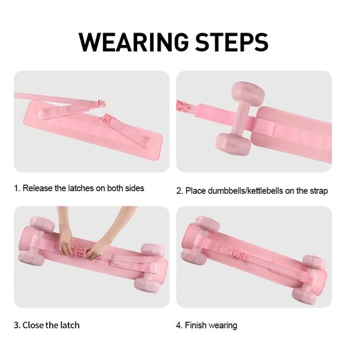 LIWEN NatureSlim Pink Adjustable Hip Thrust Belt, Anti-Slip Booty Belt for Women, Easy to Use with Dumbbells & Kettlebells, Home & Gym Use, Adults