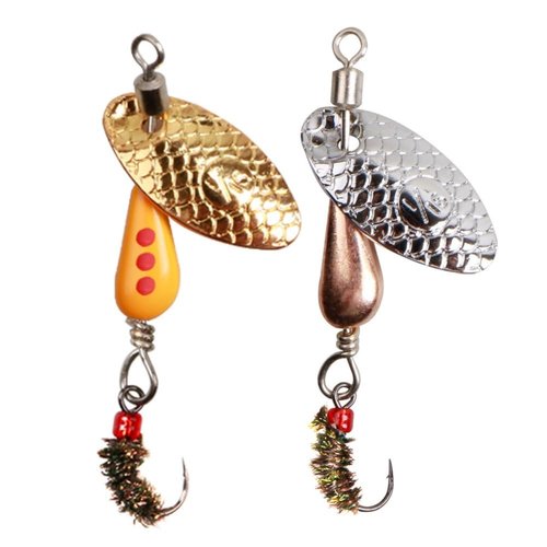 Trout Spinners, Fly Trout Fishing Lures for Bass Salmon Pike, Fishing Spinner Kit Smallmouth Bass Lures with Brass Spinner for Lake River Fishing (Style A-0.1oz/5PCS)