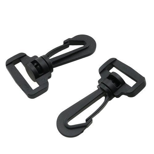 TAODAN 12PCS Plastic Swivel Snap Hooks 1 Inch Quick Release Nylon Webbing Hooks Keychain Replacement Clips for Suitcases Backpacks Bags Luggage Shoulder Strap Hardware Fasteners Black