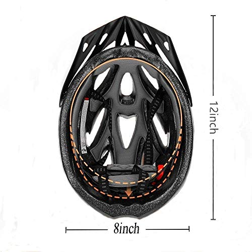 Adult Cycling Bike Helmet, Lightweight and Adjustable with Pads&Visor for Men and Women,Premium Quality Airflow Unisex Bicycle Helmet,Suggested Fit 57-62 cm (All Black)