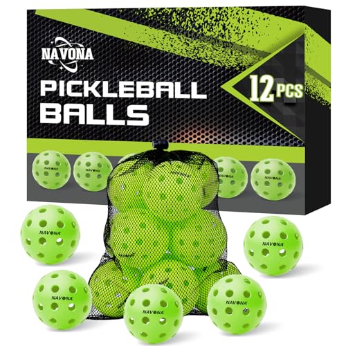 12 Pack Outdoor Pickleball Balls Meet USAPA Standards Bright Green