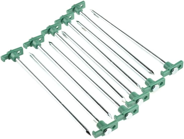 SE Heavy-Duty Metal Tent Pegs Stake Set - 20-Pack, 10.5" Galvanized Steel Pegs for Secure Anchoring in Various Terrains - 9NRC10-20