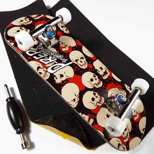 P-REP V2 Pro Performance Complete Wooden Fingerboard kit with Urethane Wheels and Bushings 32mm - Skull