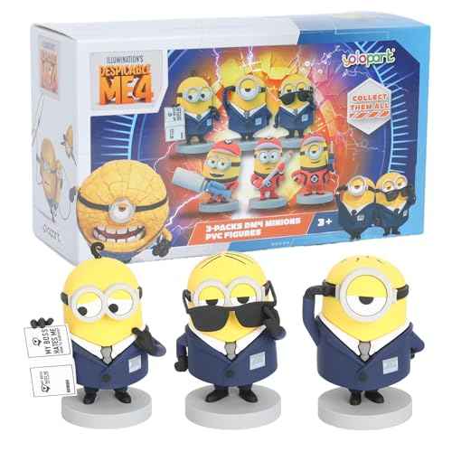 YOLOPARK Despicable Me 4 Toys,Collectible Minions Agent Assortment Set Decor Figures,3 Inch Minion Home Decorations for Desk and Shelf, Holiday Birthday Gifts for Ages 3 and Up