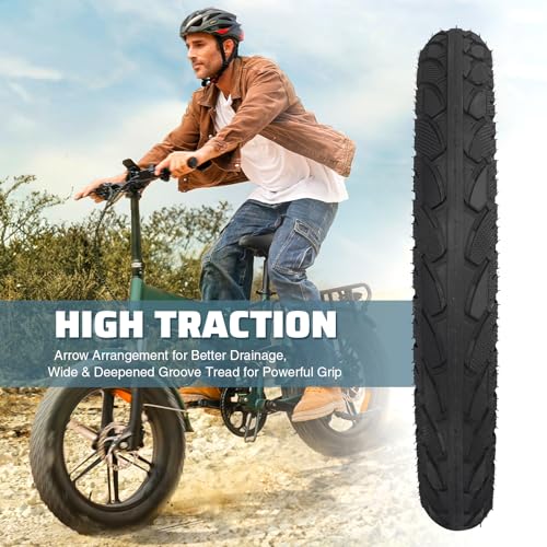 Black 2 Pack Fat Tire 16 x 2.5 Inch All-Terrain Snow Bike Tires with Inner Tubes