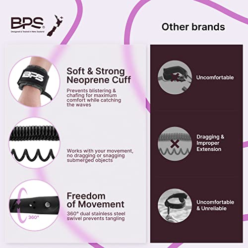 Bodyboard Leash Wrist Coiled Surf Leash with Plug - Anti-Tangle & Premium Quality