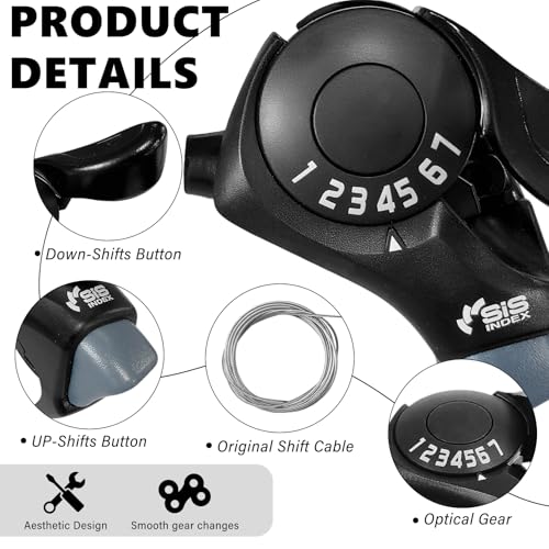 Bike Shifter SL-TX30-7R, 7 Speed Bike Right Thumb Shift Lever for Mountain City Road Folding Bicycle