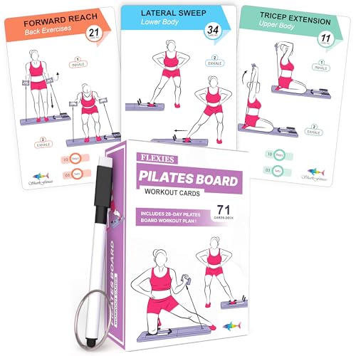Pilates Reformer Workout Cards - 71 Exercise Guides with Instructions & 28-Day Challenge