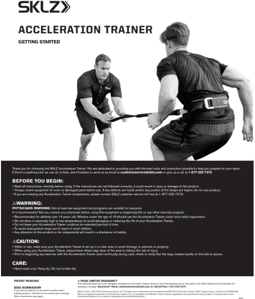 SKLZ Acceleration Trainer Release Resistance Training Belt, Black