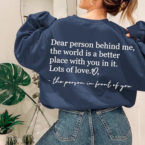 You Are Enough Sweatshirts for Women Dear Person Behind Me Hoodie Mental Health Inspirational Shirts Pullover Tops