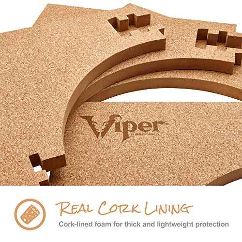 Viper Defender II Cork-Lined Dartboard Surround Reversable Wall Protector, Fits 17.75" and 18" Bristle Dartboards, Compression-Fit Tool-Free Easy Mounting, Tan, Square, 28.25" L x 28.25" W x 1" Thick