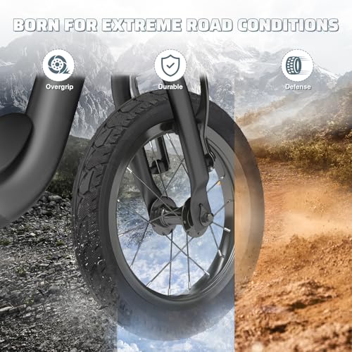 Black 2 Pack Fat Tire 16 x 2.5 Inch All-Terrain Snow Bike Tires with Inner Tubes