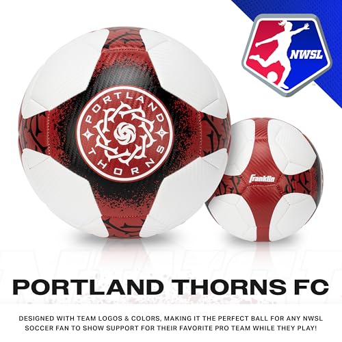 Portland Thorns FC NWSL Soccer Ball - Official Size 5 with Foam Cushioning & Pump