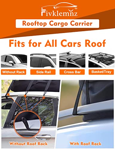 FIVKLEMNZ 21 Cubic Feet Waterproof Soft Roof Cargo Bag for Cars, SUVs, Trucks