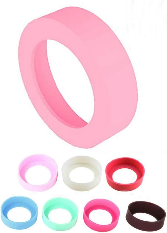 AKOAK Water Bottles Bottom Silicone Sleeve Protective Cover Cap,2.56 Inches,Fit for Cups with Bottom Base Diameter From 2.56 Inches to 2.75 Inches (Pink)