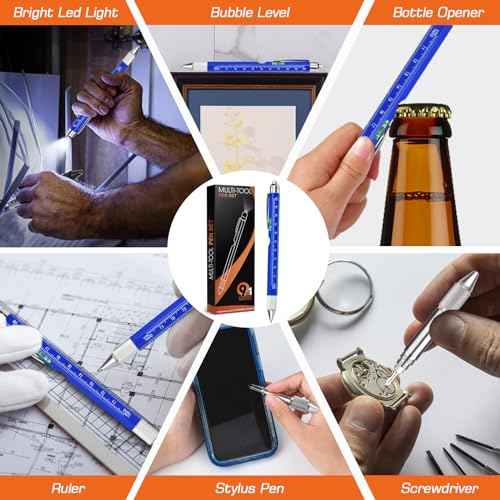 Fathers Day Dad Gifts for Husband from Wife, Tool Presents for boyfriend Men, 9 in 1 Multi Tool Pen, Fathers Day Birthday Christmas Stocking Stuffers for Men Grandpa Him