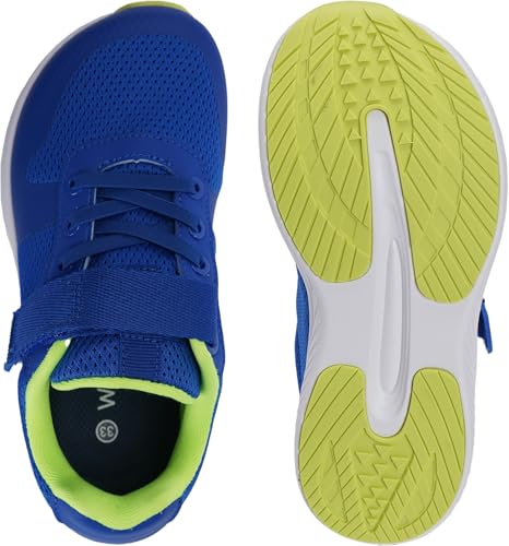 Kids Wide Toe Box Running Shoes - Zero Drop Sole, Blue, Size 13 Wide - WHITIN