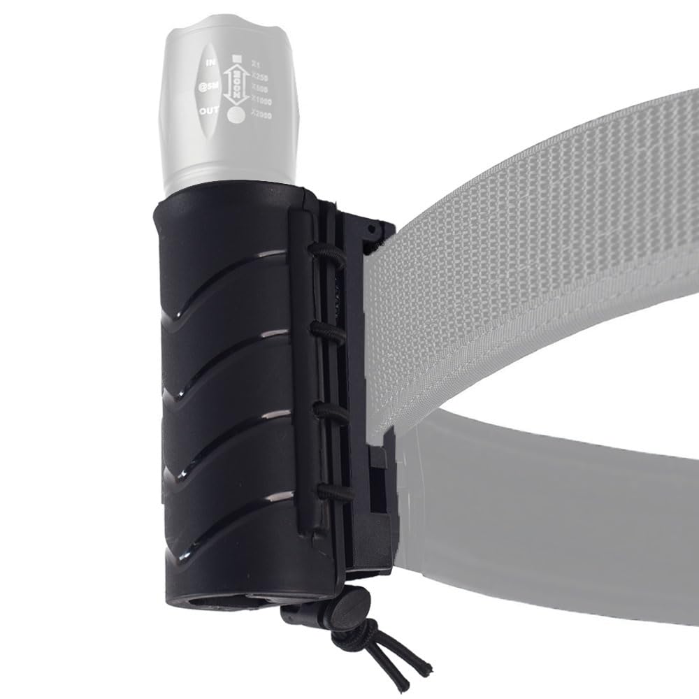 Flashlight Holder for Duty Belt Tactical MOLLE Torch Holster Rotatable Light Carry Case Pouch fit 1"-1.2" Diameter Flashlight for Police Leo Security Military