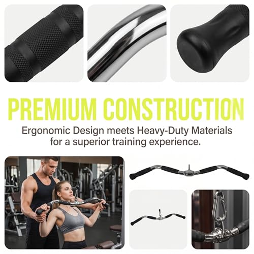 30 Inch Lat Pulldown Bar with Rotating Handle for Cable Machine & Strength Training