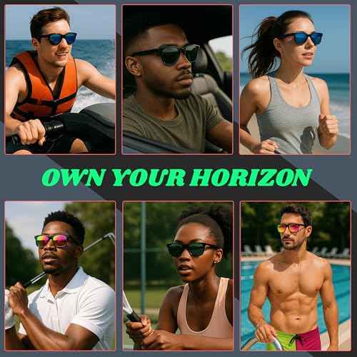 SUNDRIFT Sunglasses for Men & Women | Polarized Sunglasses | All-Terrain Glasses | UV400 Protection | Perfect for Hiking, Boating, Swimming, & Golfing | 3 Pack With Blue, Orange, & Olive Lenses