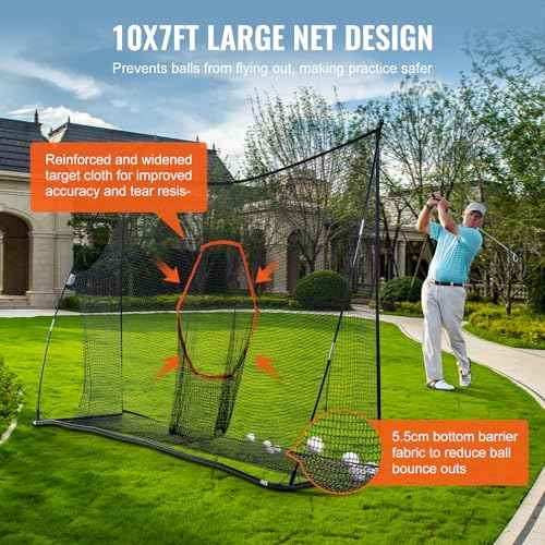 VEVOR Golf Practice Net, Indoor Hitting Net for Baseball, Hockey, Soccer, Heavy Duty Nylon DIY Ball Net, Sports Netting Barrier for Backyard Driving Training Swing