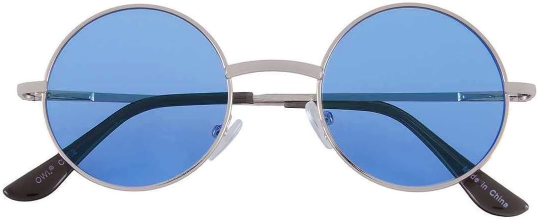 OWL Round Sunglasses Metal Frame Hippie Sunglasses UV400 Polycarbonate Circle Lens John Lennon Sunglasses for Men Women