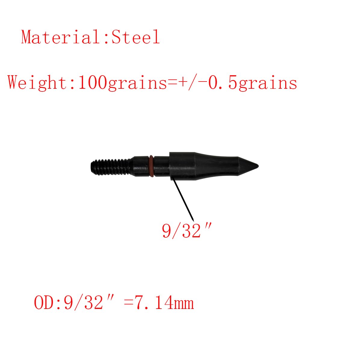 100/125/150/200 Grain Archery Field Points Practice Field Tips, Archery Target Practice Hunting Arrow Tip for Recurve, Compound Bow Crossbow, Screw-in Field Points(12pcs) (9/32″-100grains)