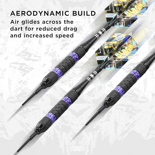 Viper Black Ice Soft Tip Darts - Purple 16 Grams - Precision Steel Tip