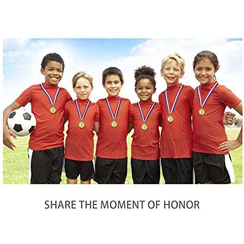 Abaokai 12 Pieces Soccer Medals for Awards for Kids and Adults, Gold Award Medals Set - Metal Olympic Style for Kid¡¯s Sports Soccer Games and Prizes Awards, Party Favors, 2 Inches