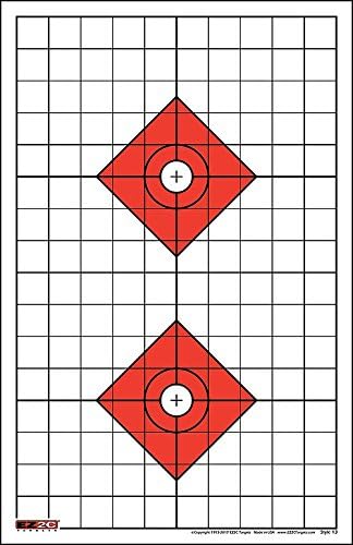 EZ2C 5-Pack Bright Gun & Rifle Paper Targets - Highly Visible 11" x 17" Shooting Targets for Range & Outdoor Use
