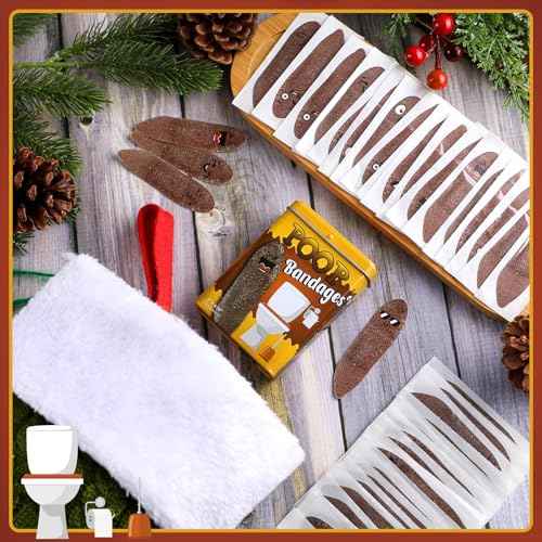 Nuanchu 30pcs Funny Bandages Self Adhesive Bandages Christmas Funny Gag Gifts Waterproof Weird Stuff White Elephant Gift for Christmas Hallowen Gifts Adults