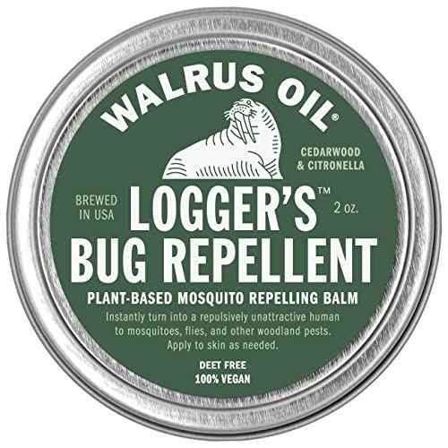 WALRUS OIL - Logger¡¯s Bug Repellent, 2 oz Plant-Based Mosquito Repelling Balm with Cedarwood & Citronella, Deet Free, 100% Vegan, Kid Safe