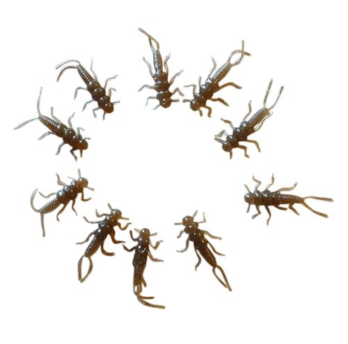 PA Lures Brown Soft Plastic Stonefly 20 Pack, Pink
