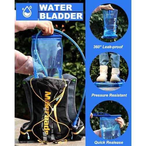 Hydration Bladder,1L/1.5L/2L/3L Water Bladder for Hydration Pack,BPA-Free Leakproof Water Reservoir for Hiking Running Camping Cycling