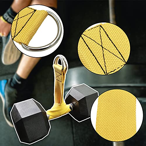 Yellow Fitness Dumbbell Loading Strap for Dip Belt & Weight Plates
