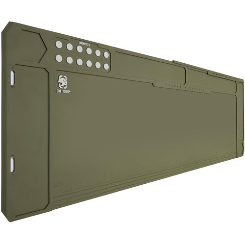 OneTigris Gun Clean Mat Magnectic for Table, Extra Large 48"x16" for AR 1911 Rifle Anti-Slip Rubberized Repair Mat for Gun Parts, Protects Work Surface from Solvents and Oils