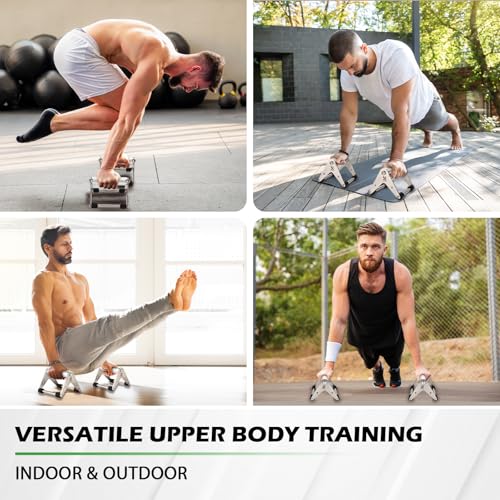 Heavy Duty Stainless Steel Push Up Handles for Strength Training - Support Up to 500lbs, Non-Slip Gym Exercise Equipment