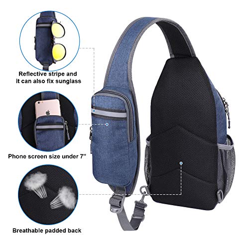 Waterfly Crossbody Sling Backpack for Travel Hiking - Navy Blue Small