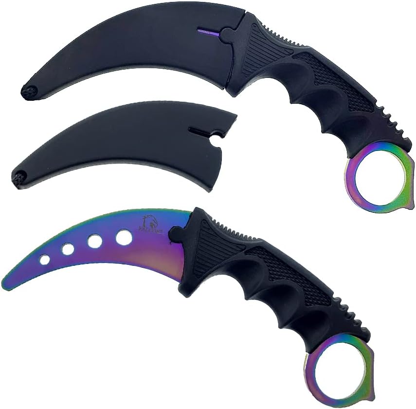 Falcon 7.5" Tactical Fixed Blade Training, No Edge. For Training Purpose Only (Black)