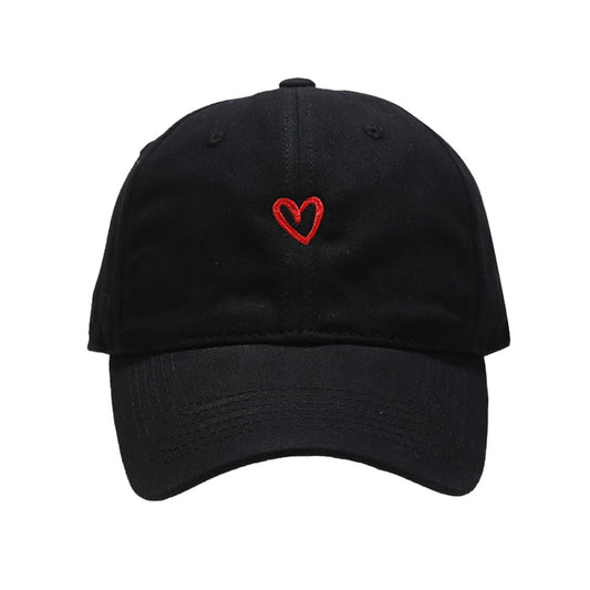 Quanhaigou Baseball Cap Dad Hat Adjustable Fashion Hats for Men Women Polo Trucker Unisex Style Headwear (Black Love Heart)