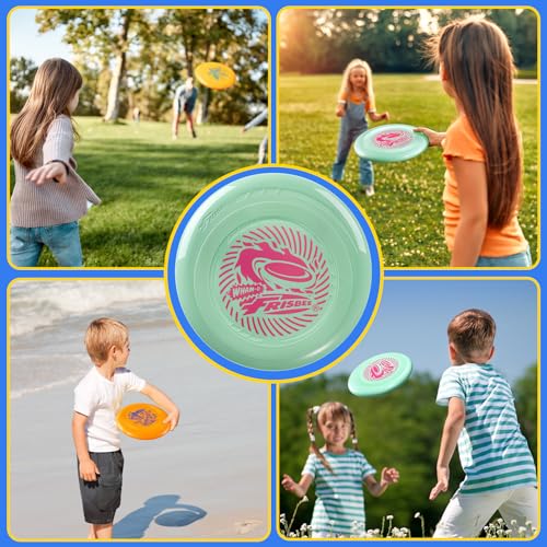 Wham-O 9 Inch Flying Disc Set - Lightweight Outdoor Lawn Games for Kids & Family - 4 Pack