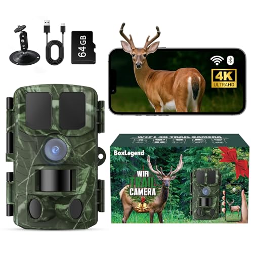 Trail Camera WiFi 4K 48MP Night Vision with 64GB Memory Card